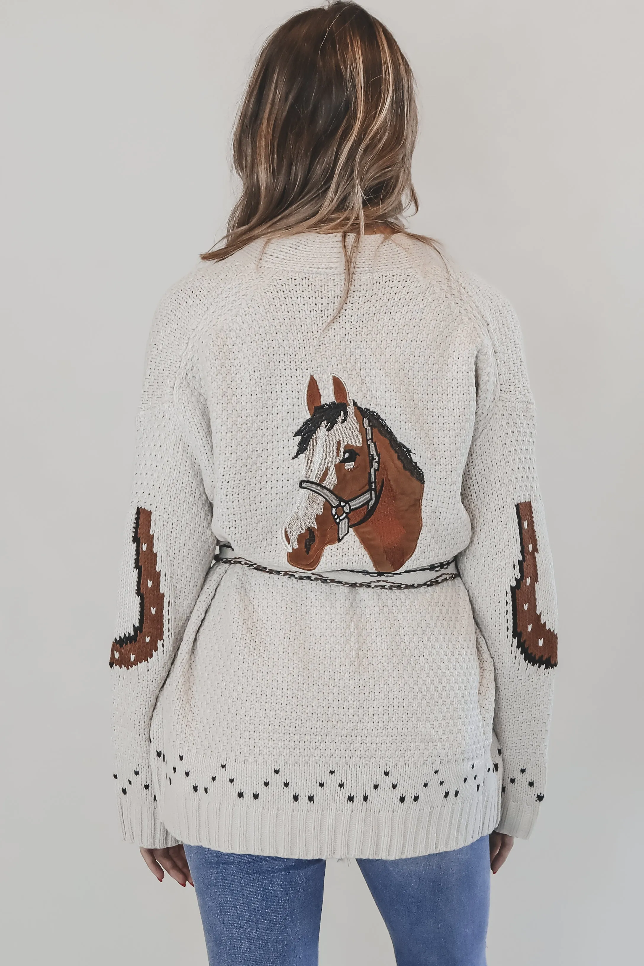 Country Chic Embroidered Horse Sweater Cardigan sold by Amazing Lace product image thumbnail 2