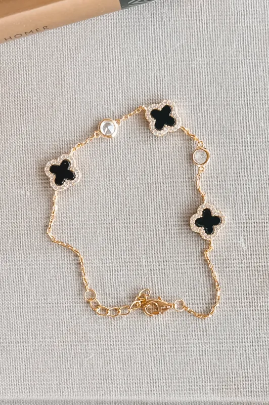 Call Me Classy Sterling Silver Clover Bracelet sold by Amazing Lace