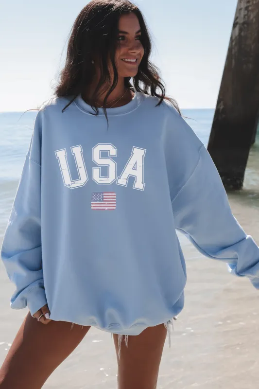 USA Distressed Sweatshirt made by Amazing Lace