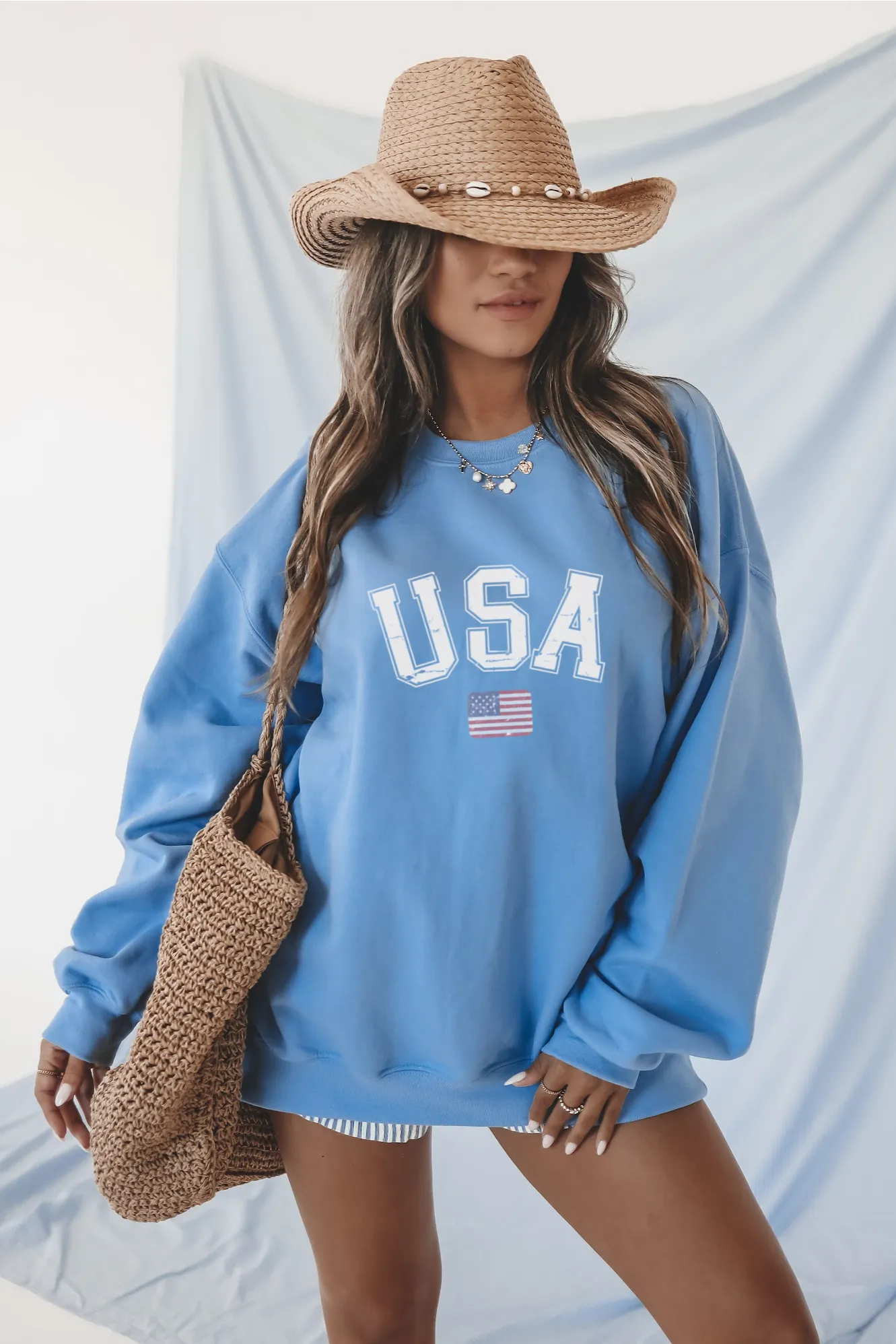 USA Distressed Sweatshirt sold by Amazing Lace product image thumbnail 5