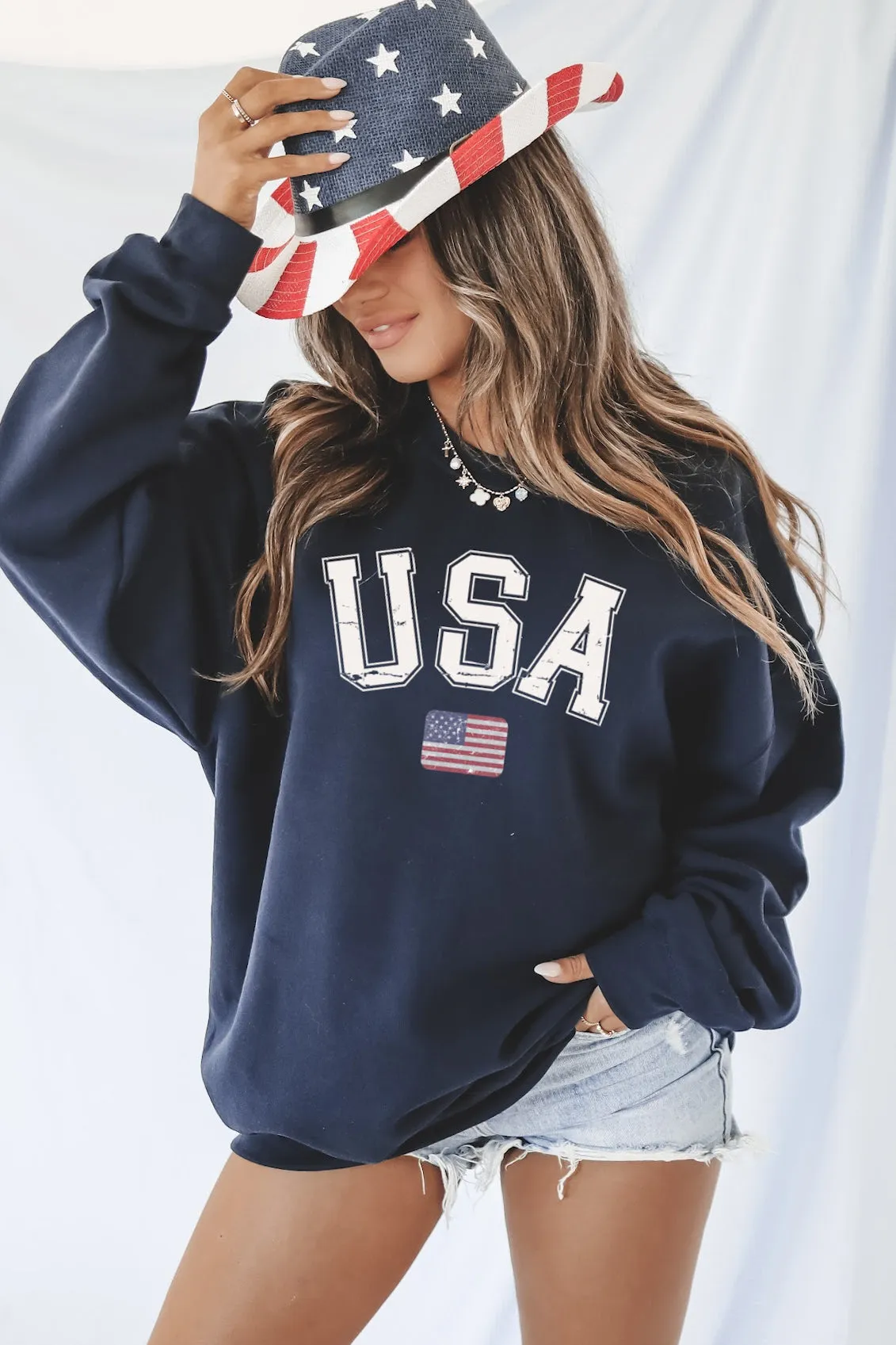 USA Distressed Sweatshirt sold by Amazing Lace product image thumbnail 2