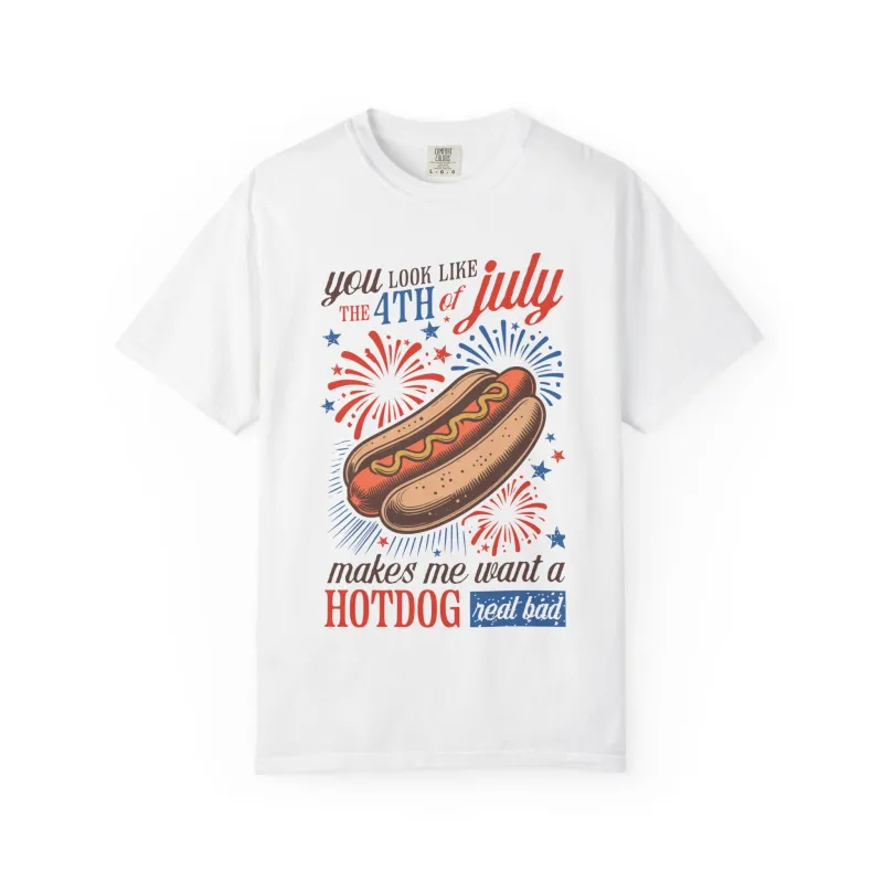 4th of July Hotdog T-Shirt made by Amazing Lace