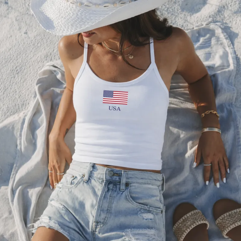 USA Flag Tank made by Printify