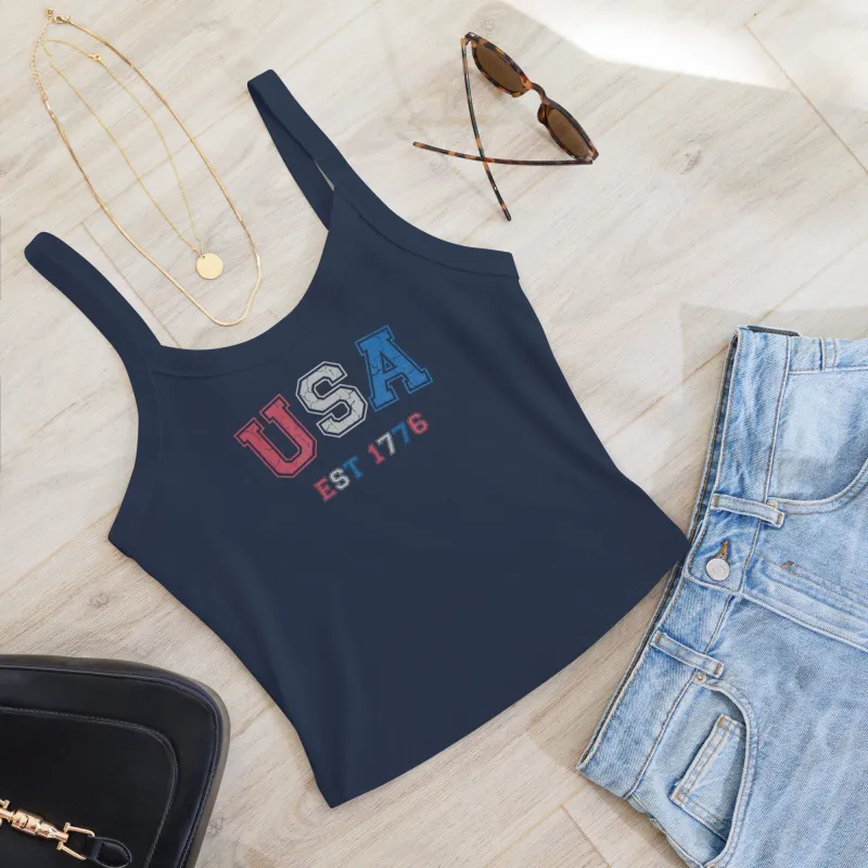Women’s micro-rib tank top made by Amazing Lace
