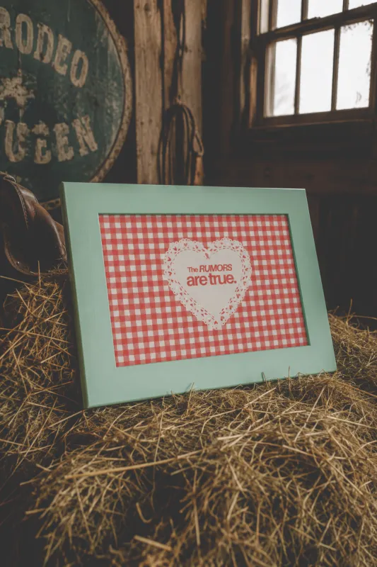 The Rumors Are True Gingham Framed Art Print made by Printify