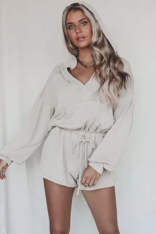 Laid Back Chilling Taupe Romper sold by Amazing Lace