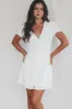 Miss Professional White Short Sleeve Button Up Mini sold by Amazing Lace