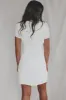 Miss Professional White Short Sleeve Button Up Mini sold by Amazing Lace