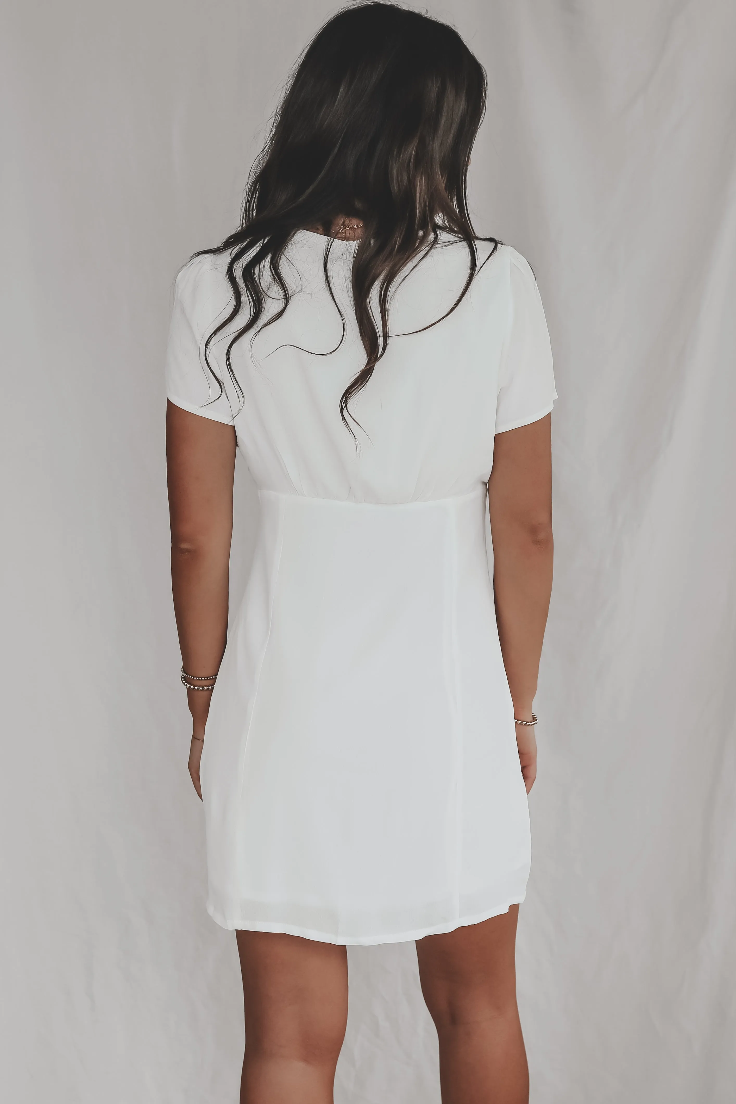 Miss Professional White Short Sleeve Button Up Mini sold by Amazing Lace product image thumbnail 2