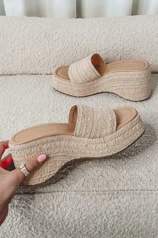 Just Another Sunset Jute Woven Wedge Sandals sold by Amazing Lace