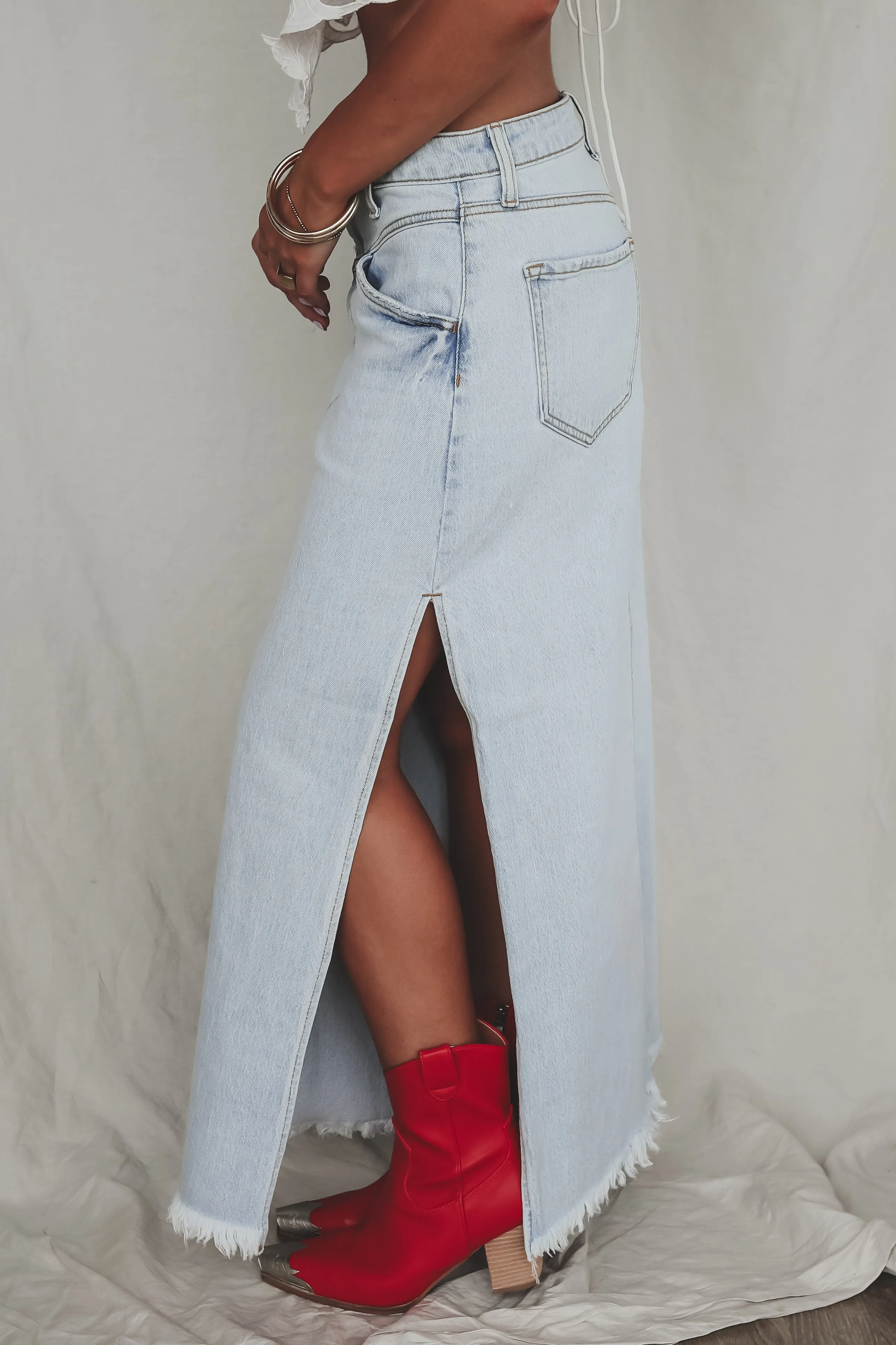 Long Hot Stunner Denim Maxi sold by Amazing Lace product image thumbnail 2