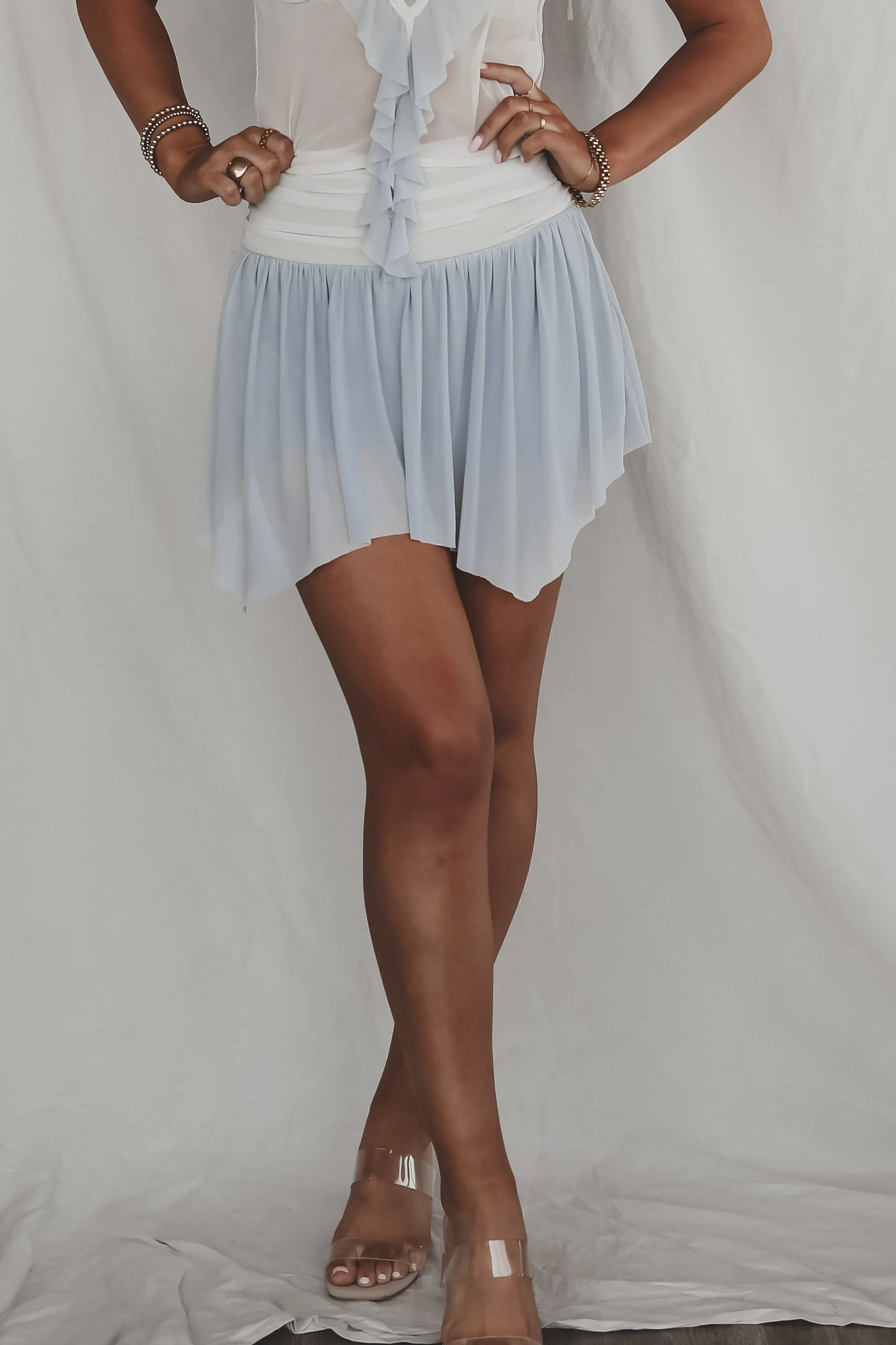 Ladylike Silver Gray Mesh Mini Skirt sold by Amazing Lace product image thumbnail 2