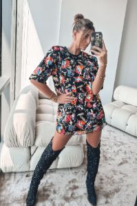A Statement Was Made Sequins Short Sleeve Dress sold by Amazing Lace
