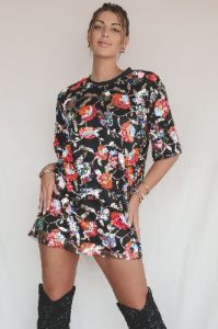 A Statement Was Made Sequins Short Sleeve Dress sold by Amazing Lace