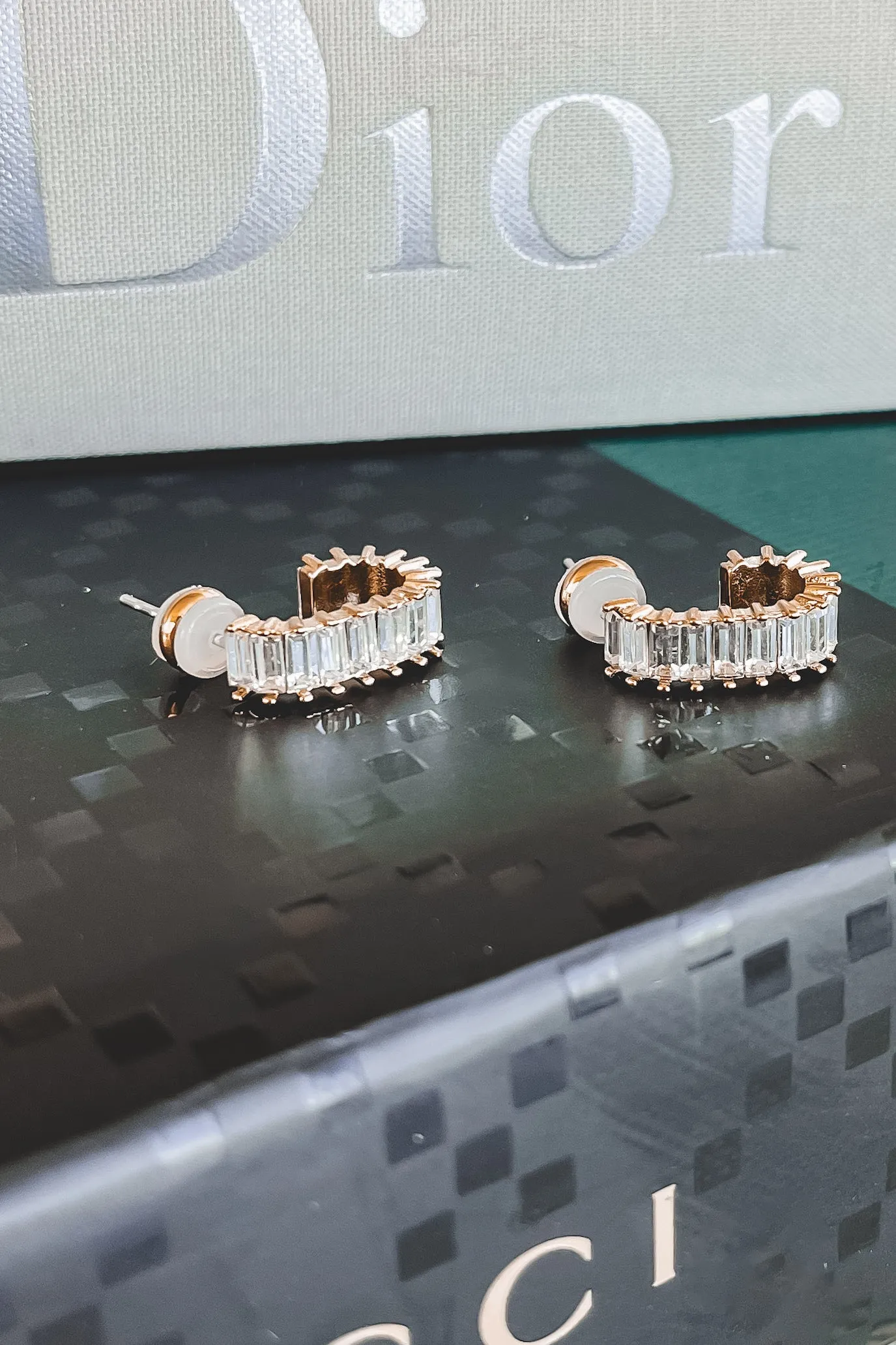 Something Sparkly 18k Gold Square Diamond Hoops sold by Amazing Lace