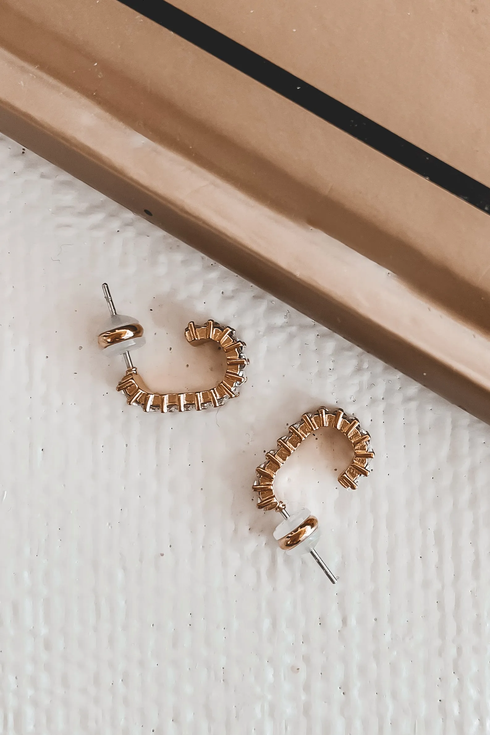 Something Sparkly 18k Gold Square Diamond Hoops sold by Amazing Lace product image thumbnail 3