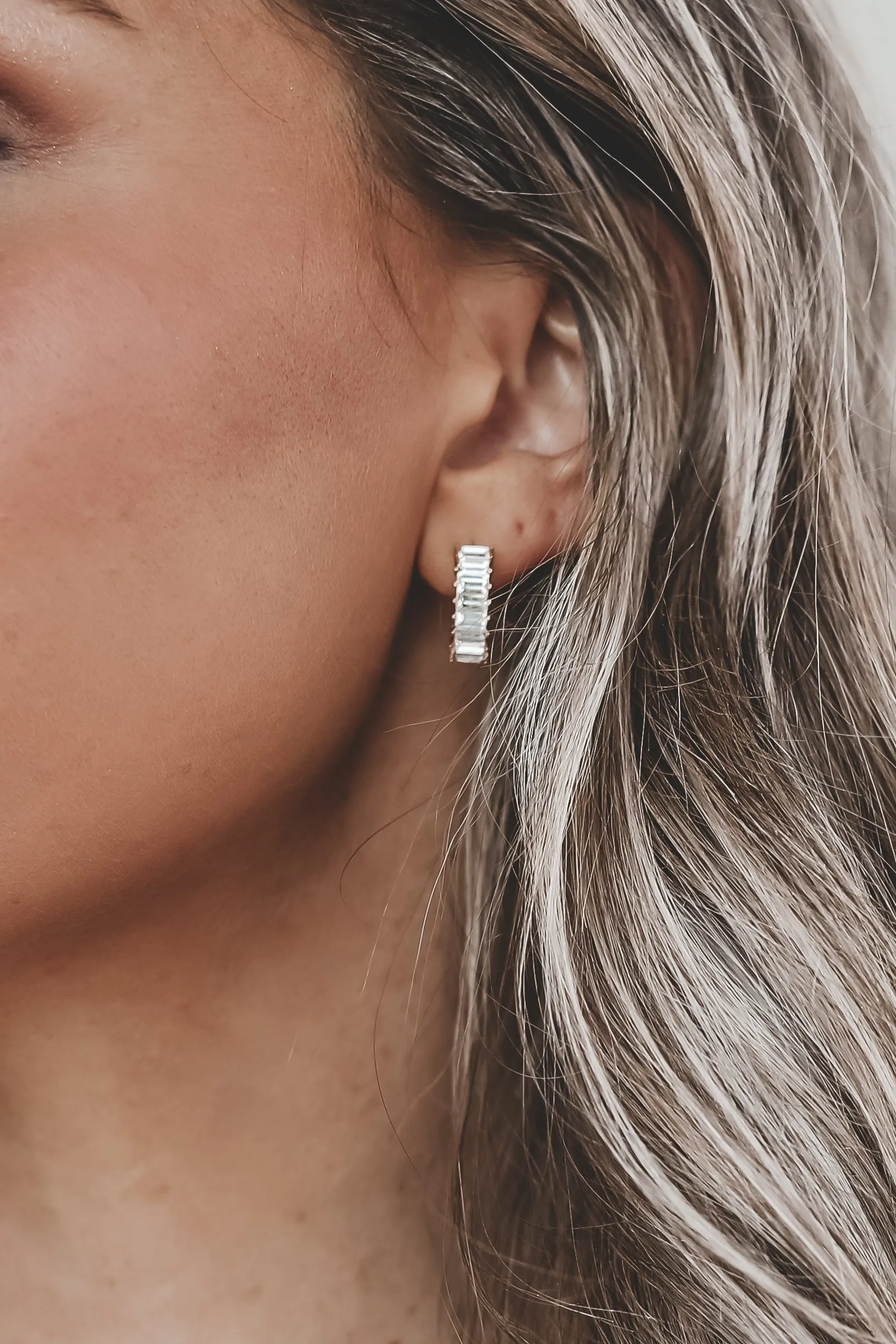 Something Sparkly 18k Gold Square Diamond Hoops sold by Amazing Lace product image thumbnail 2