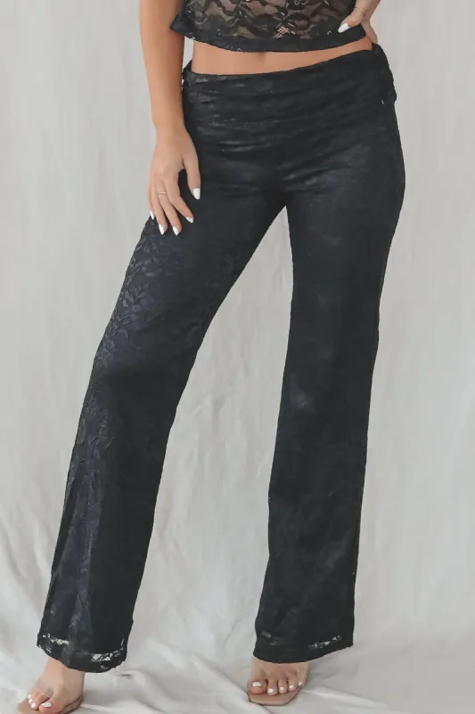 DEAL Runaway With Me Black Lace Fold Over Pants sold by Amazing Lace