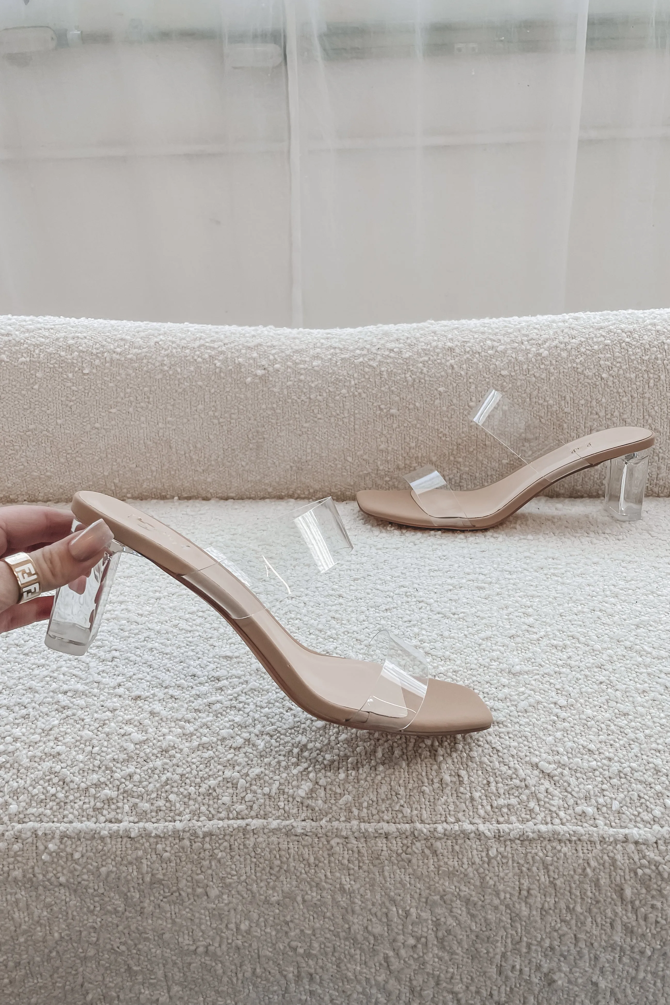 Goes With Everything Clear Strap Slip On Heels sold by Amazing Lace product image thumbnail 2