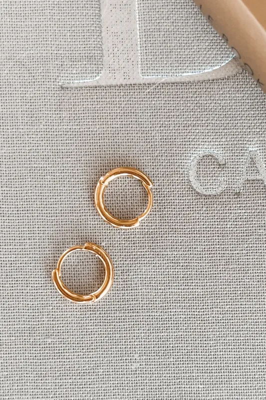 DEAL A Small Bling Extra Mini  18k Gold Plated Huggie Earrings sold by Amazing Lace