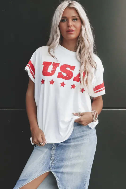 SHOW ME YOUR MUMU USA Airport Tee sold by Amazing Lace