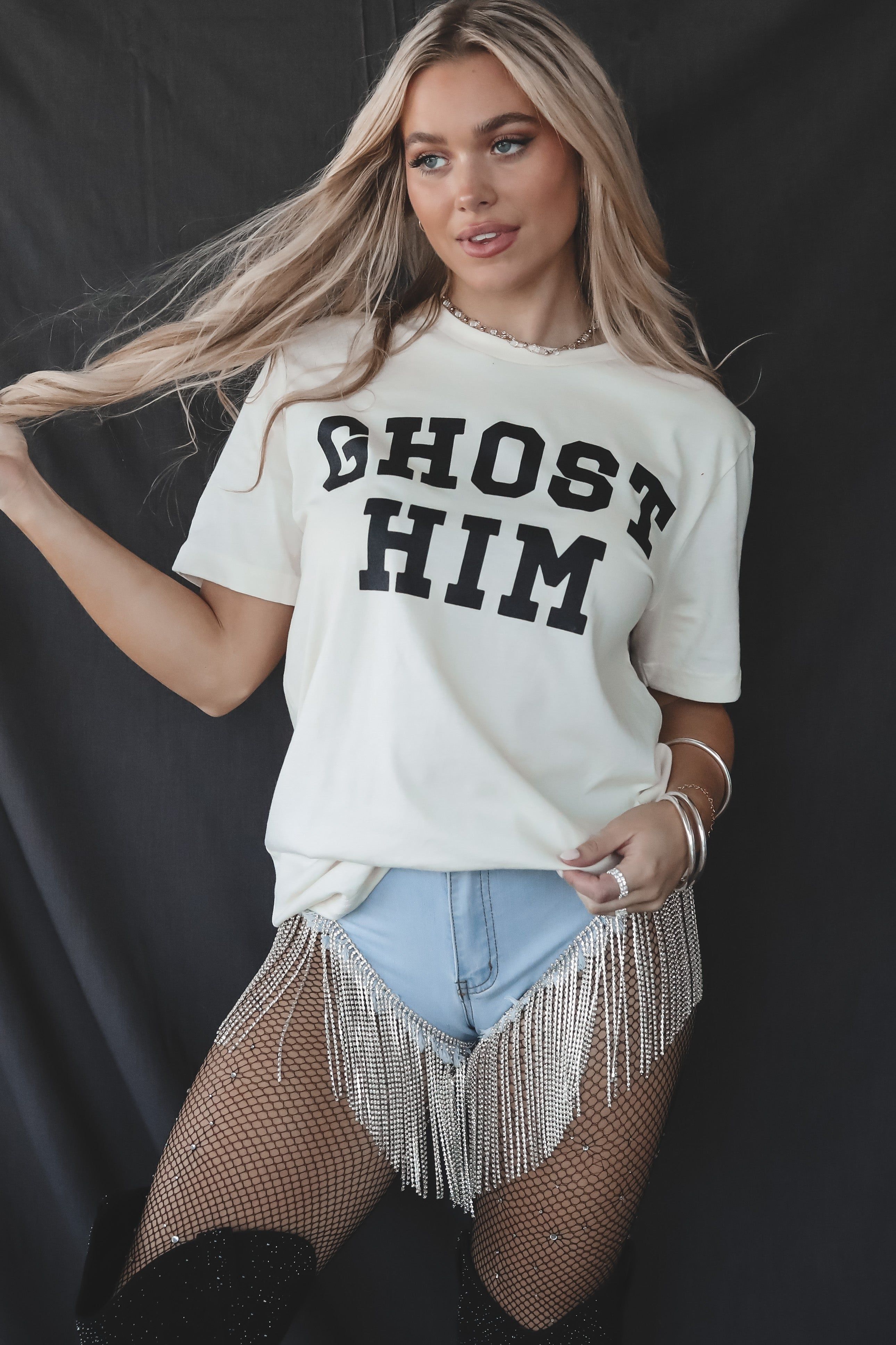 FRIDAY + SATURDAY Ghost Him Graphic Tee sold by Amazing Lace product image thumbnail 8