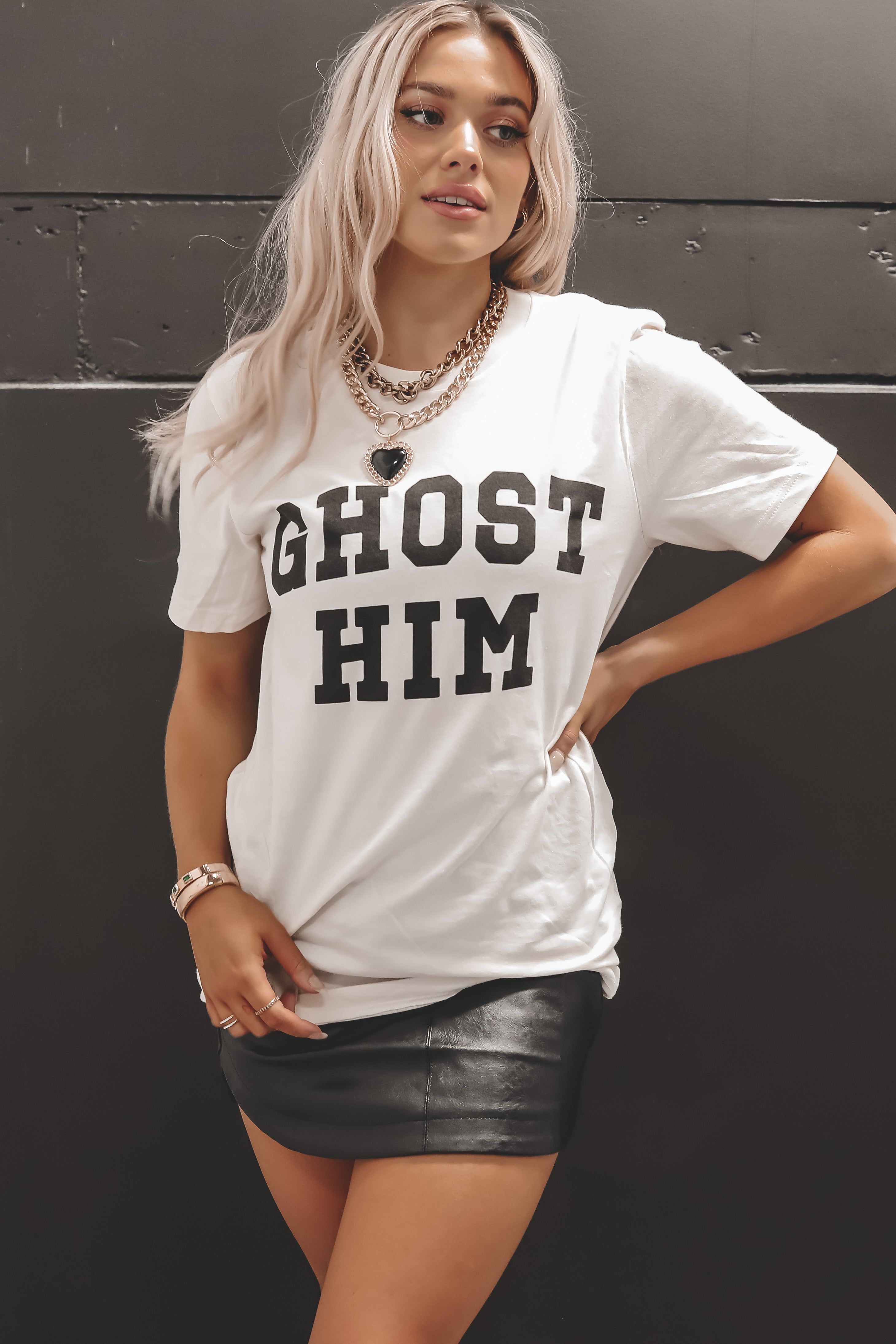 FRIDAY + SATURDAY Ghost Him Graphic Tee sold by Amazing Lace product image thumbnail 2