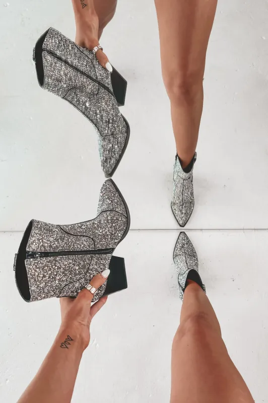 Ohhh The Way You Sparkle Short Rhinestone Booties sold by Amazing Lace