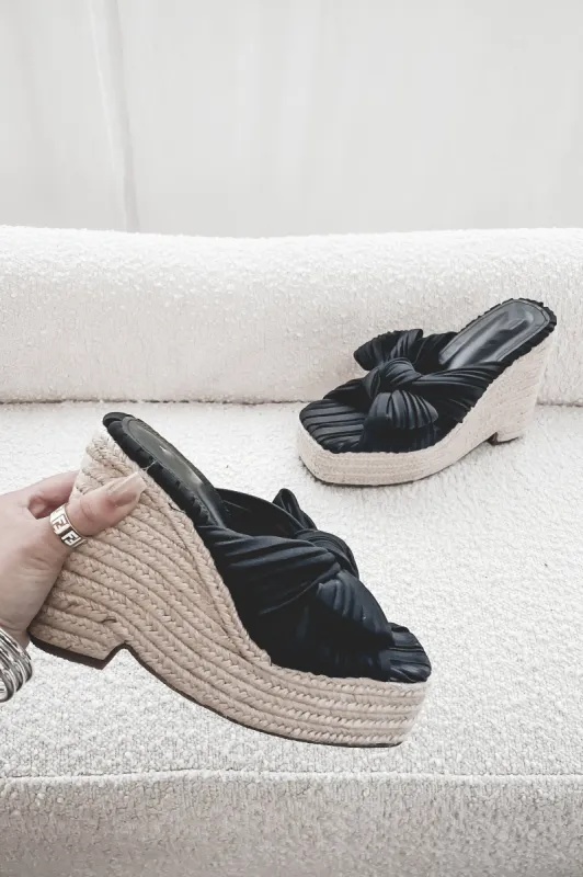 DEAL A Walk In The Sunset Black Braided Wedge Heel sold by Amazing Lace