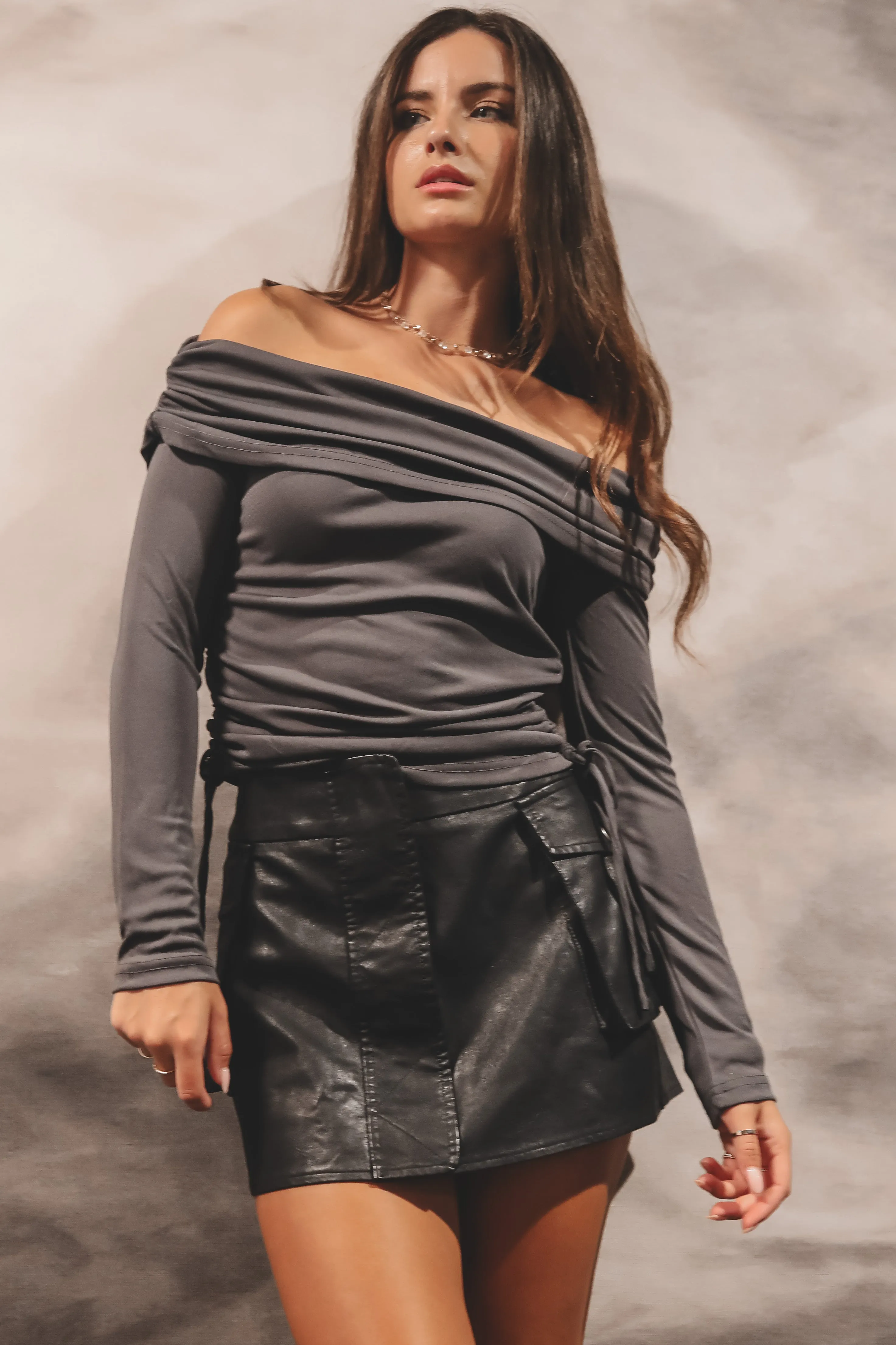 DEAL Baddie Lil Black Vegan Leather Skirt sold by Amazing Lace product image thumbnail 5