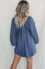 Something Extra Puff Sleeve Deep V Plunge Dress sold by Amazing Lace