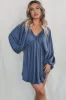 Something Extra Puff Sleeve Deep V Plunge Dress sold by Amazing Lace