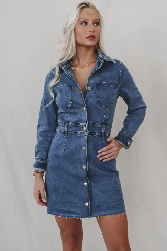 A Denim Daydream Button Up Dress sold by Amazing Lace