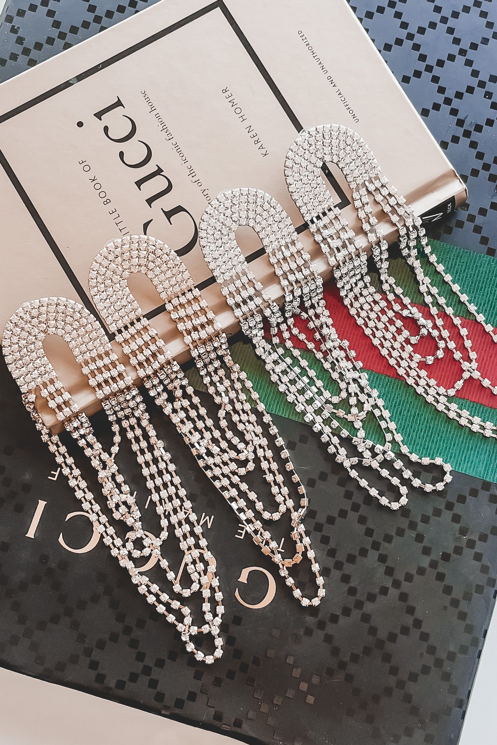 A Party Now Rhinestone Statement Earrins sold by Amazing Lace