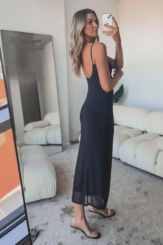 Dinner Attire Black Mesh Maxi Dress sold by Amazing Lace