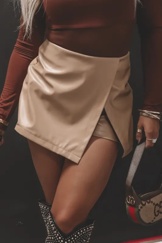 DEAL Make Time Leather Envelope Skort sold by Amazing Lace
