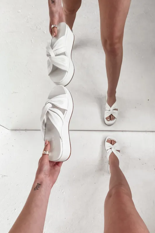 J/SLIDES Quinn White Leather Sandal sold by Amazing Lace