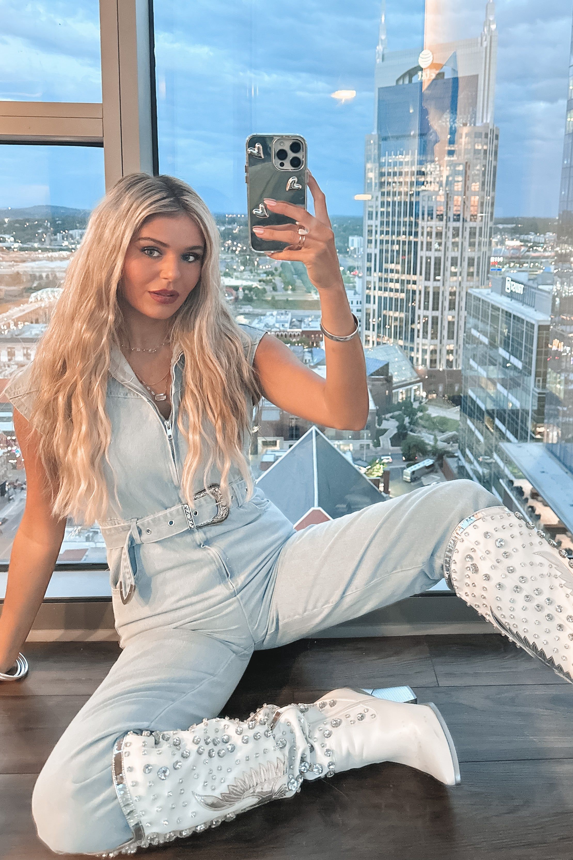 Denim Or Nothing Light Wash Denim Jumpsuit sold by Amazing Lace product image thumbnail 3