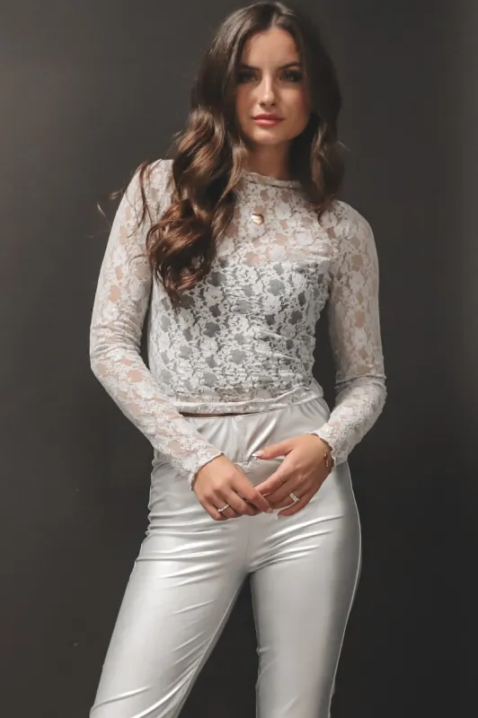 DEAL Feeling Fancy Gray Lace Long Sleeve sold by Amazing Lace