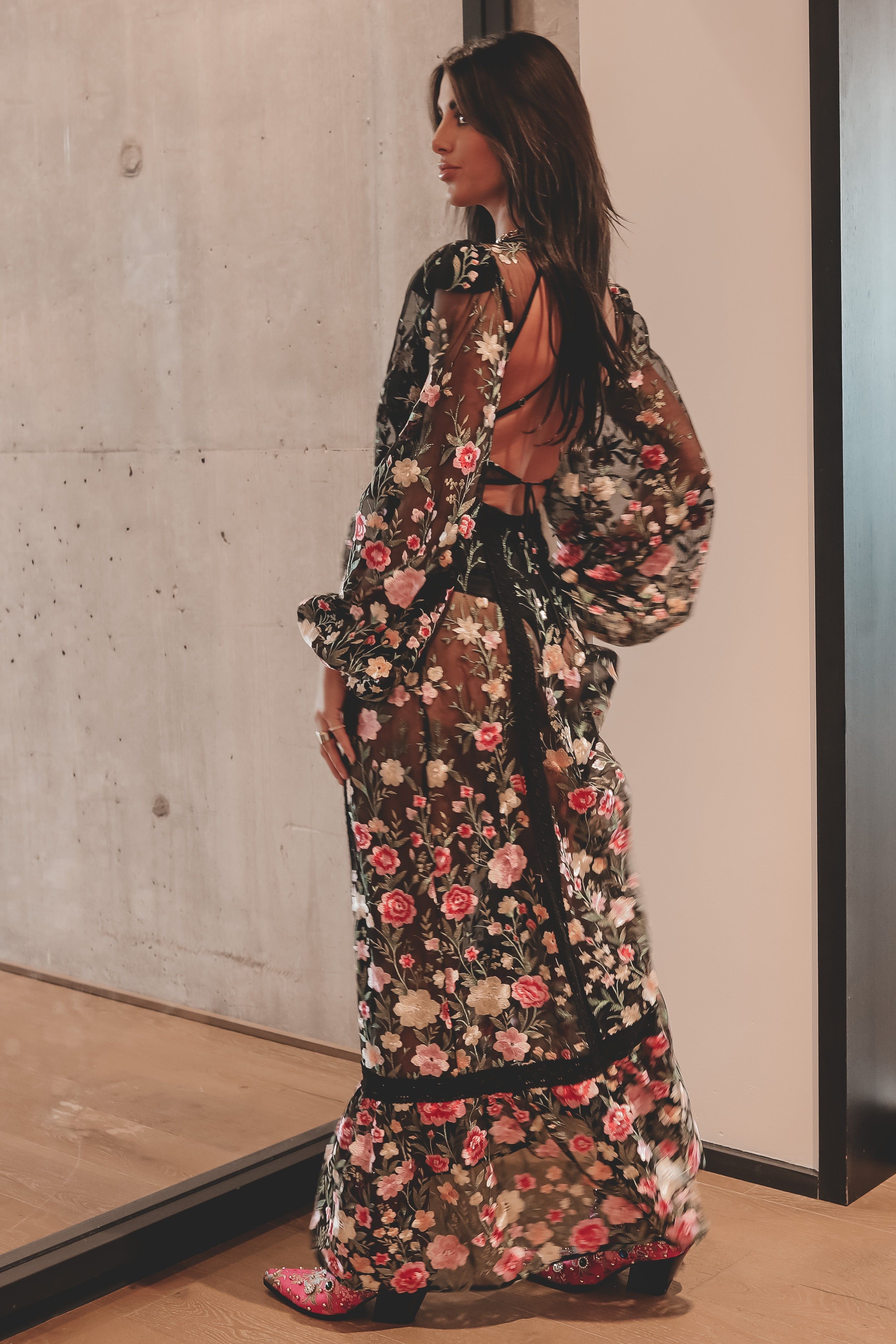 FOR LOVE & LEMONS Luna Black Maxi Dress sold by Amazing Lace product image thumbnail 3