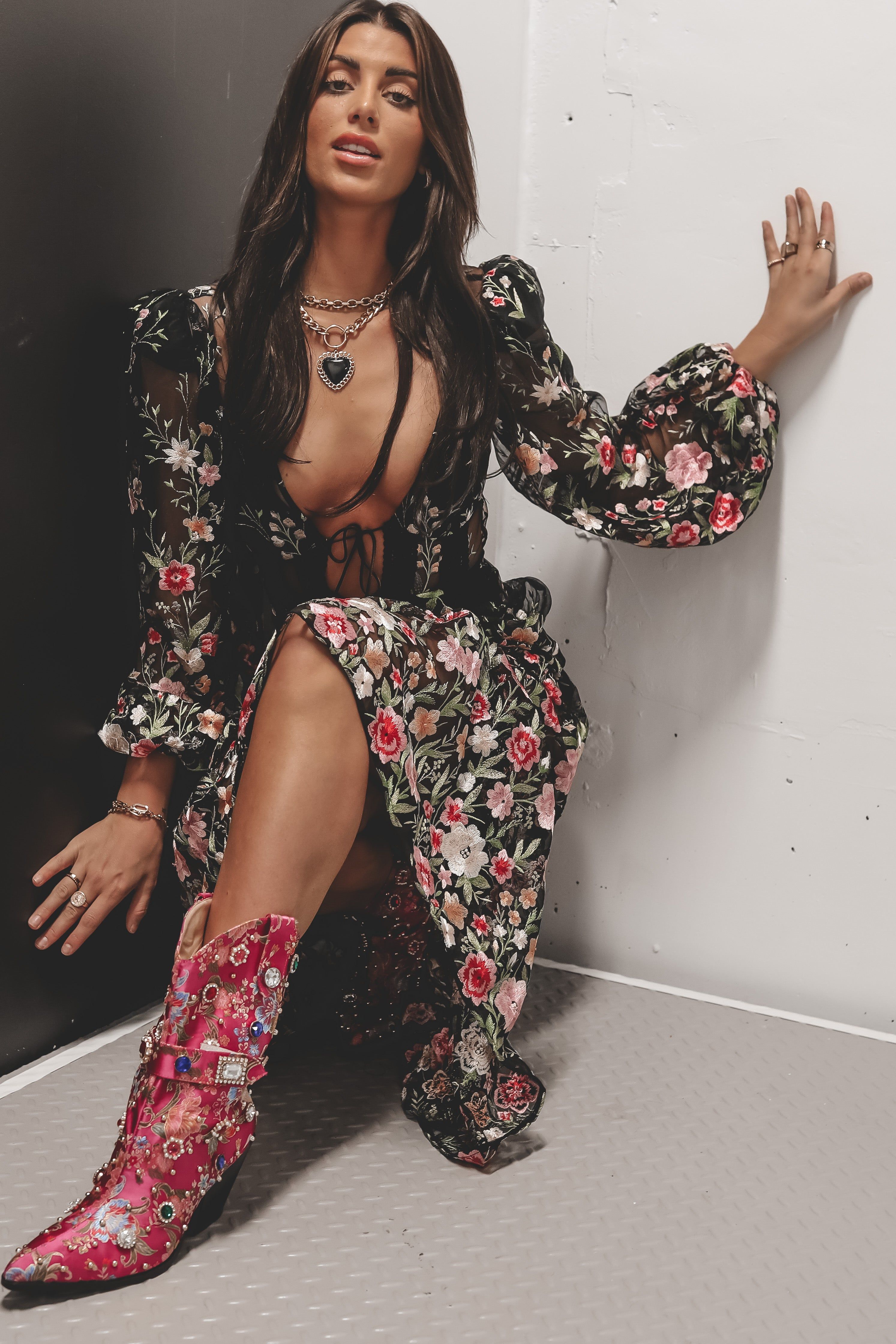 FOR LOVE & LEMONS Luna Black Maxi Dress sold by Amazing Lace product image thumbnail 7