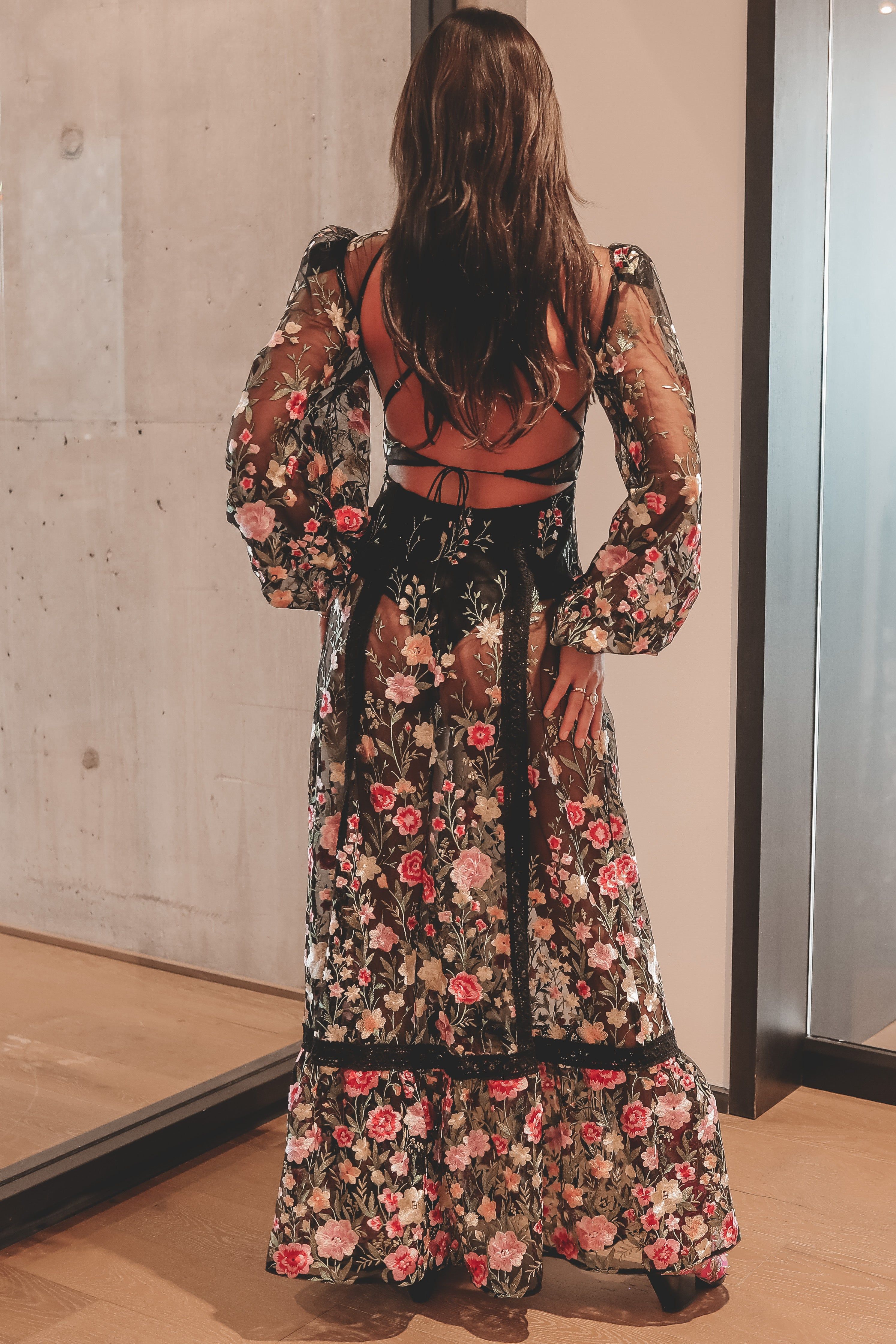 FOR LOVE & LEMONS Luna Black Maxi Dress sold by Amazing Lace product image thumbnail 4