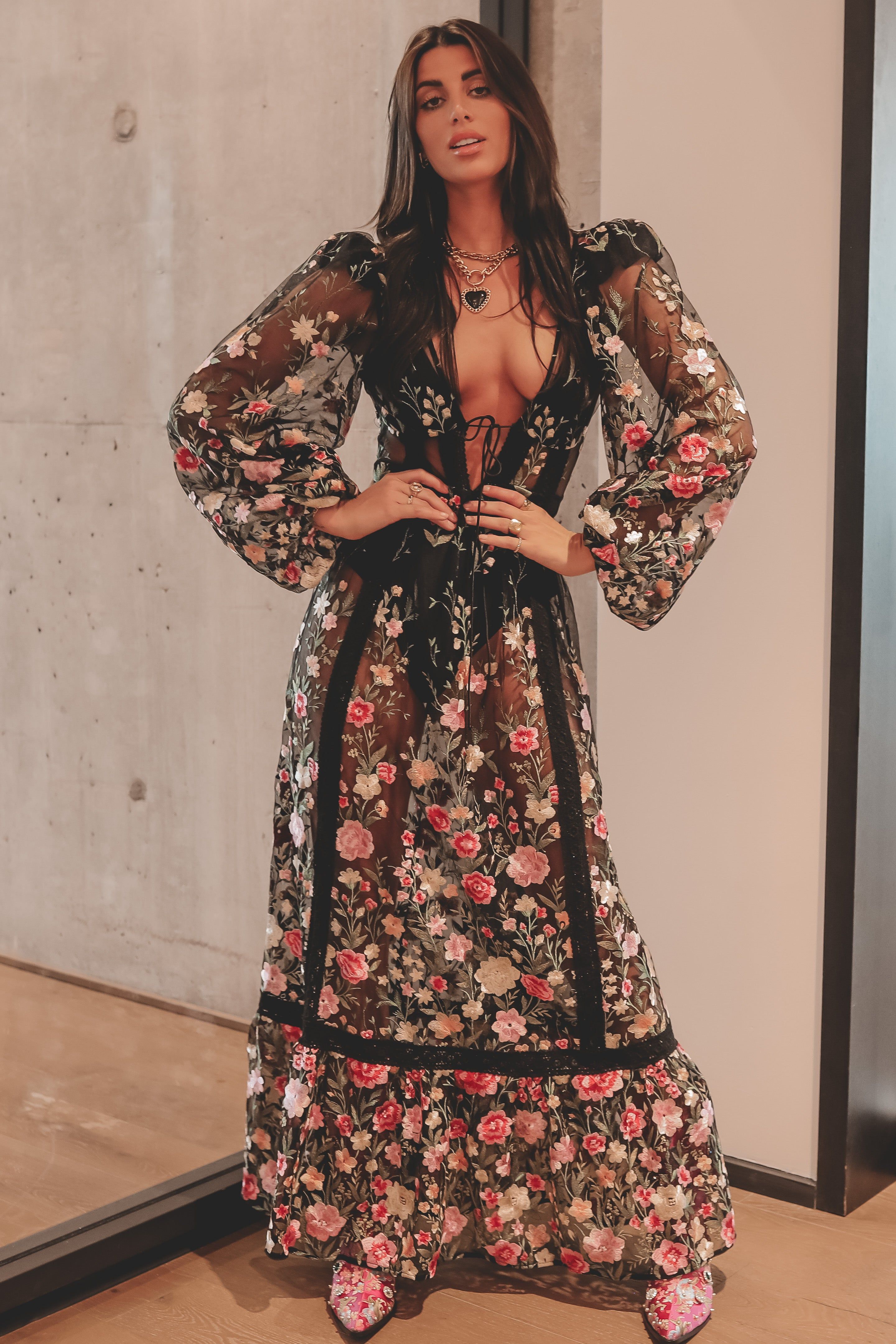 FOR LOVE & LEMONS Luna Black Maxi Dress sold by Amazing Lace product image thumbnail 2