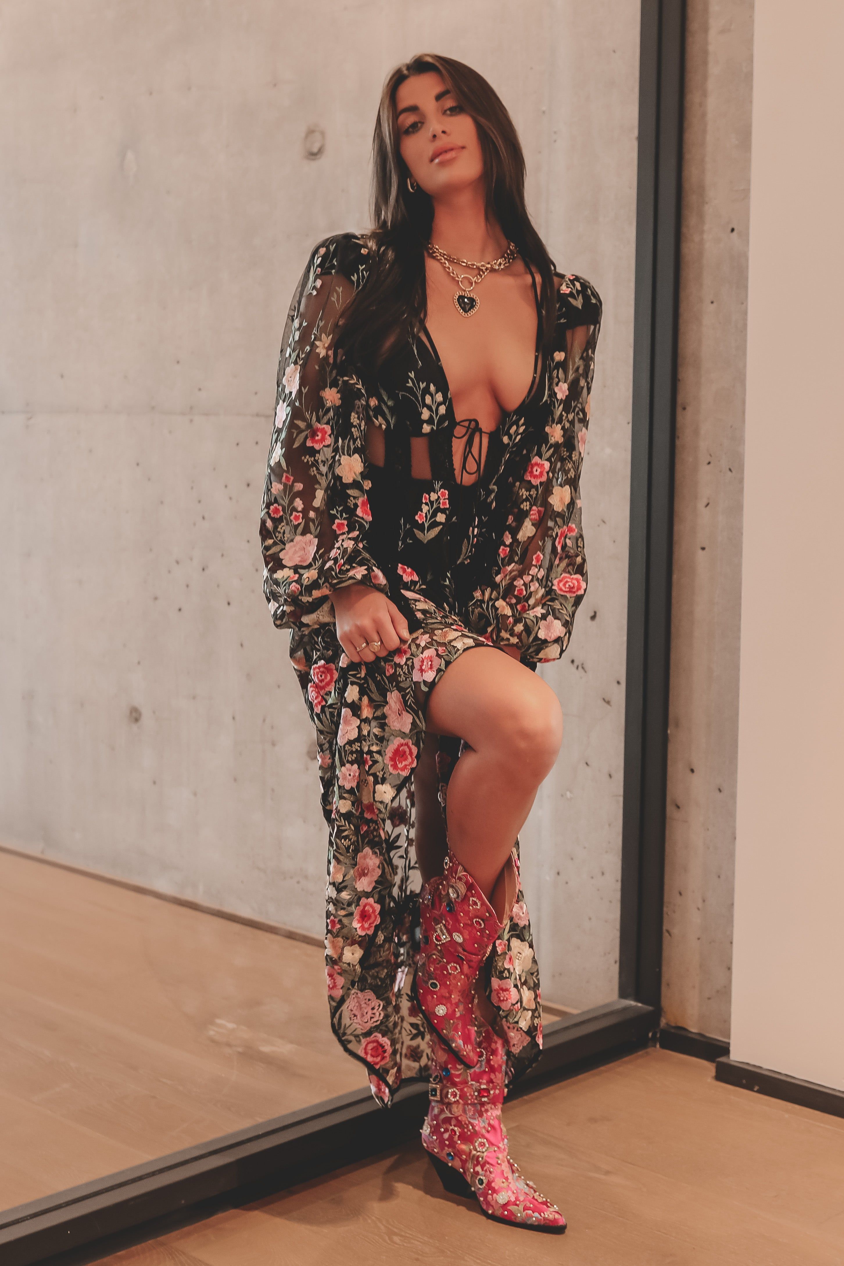 FOR LOVE & LEMONS Luna Black Maxi Dress sold by Amazing Lace product image thumbnail 5