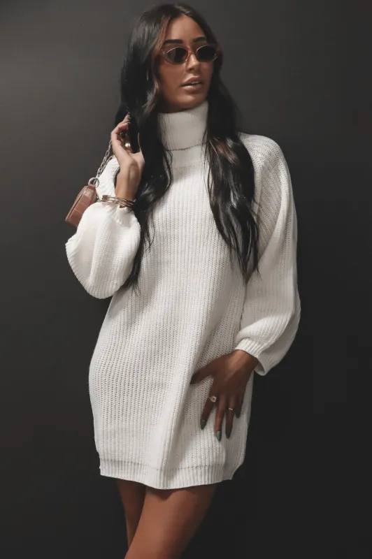 HOLIDAY DEAL 55% OFF 🎅🎄  COZY UP TO YOU You Cream Turtleneck Sweater Dress sold by Amazing Lace