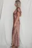 Heart Skips A Beat Flutter Sleeve Satin Maxi Dress sold by Amazing Lace