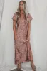 Heart Skips A Beat Flutter Sleeve Satin Maxi Dress sold by Amazing Lace