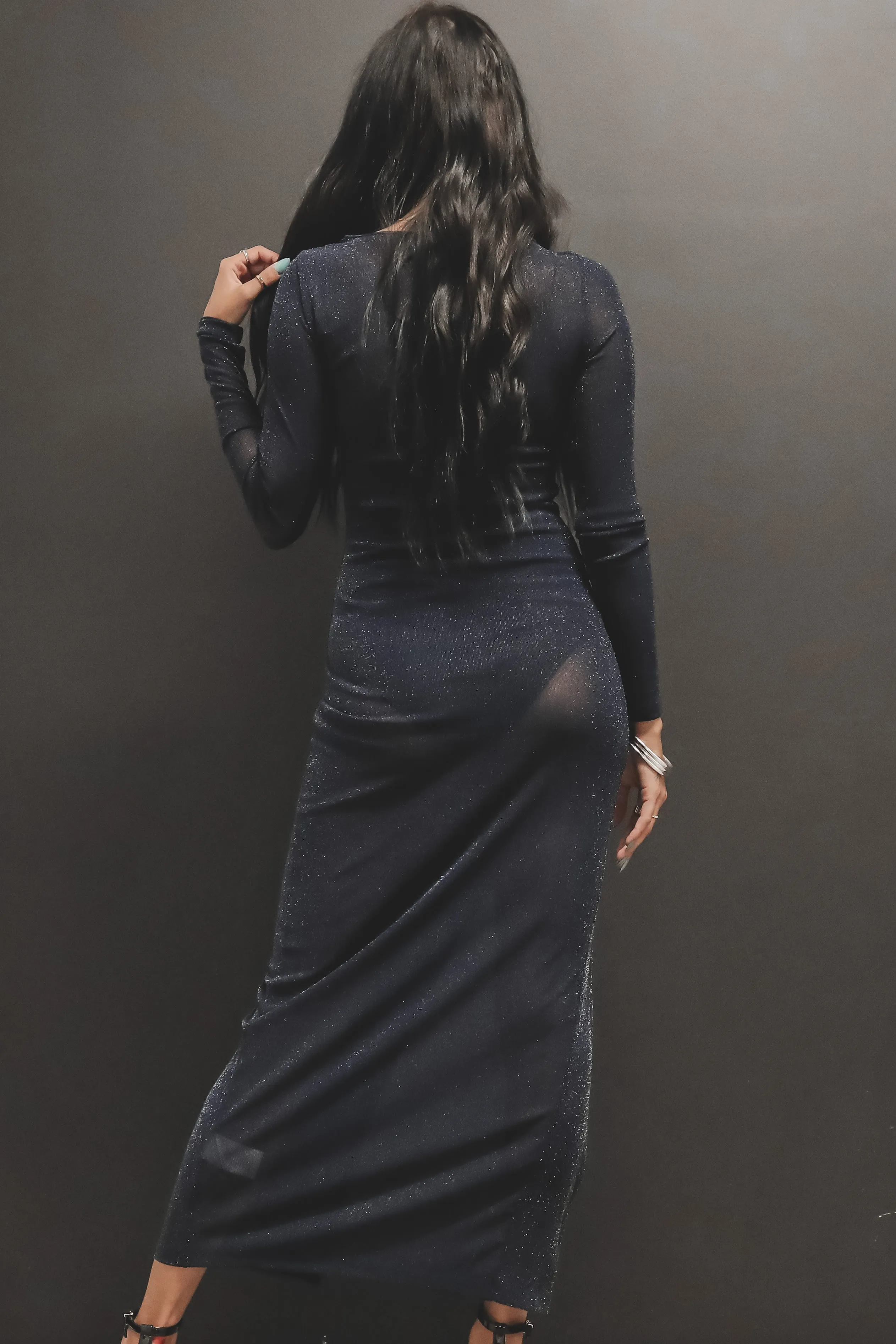 DEAL Stand Out In A Crowd Sparkly Sheer Maxi Dress sold by Amazing Lace product image thumbnail 2