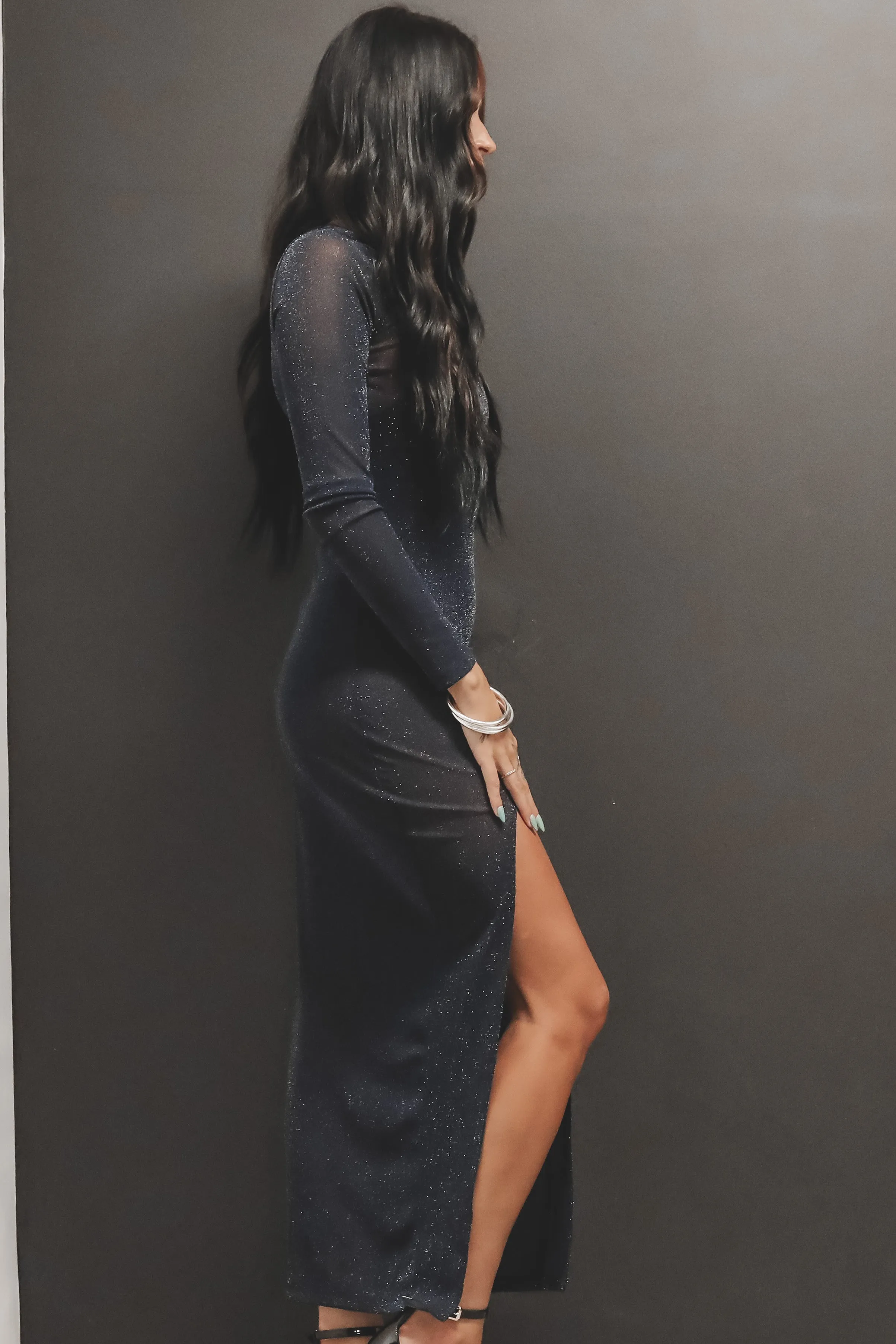 DEAL Stand Out In A Crowd Sparkly Sheer Maxi Dress sold by Amazing Lace product image thumbnail 4