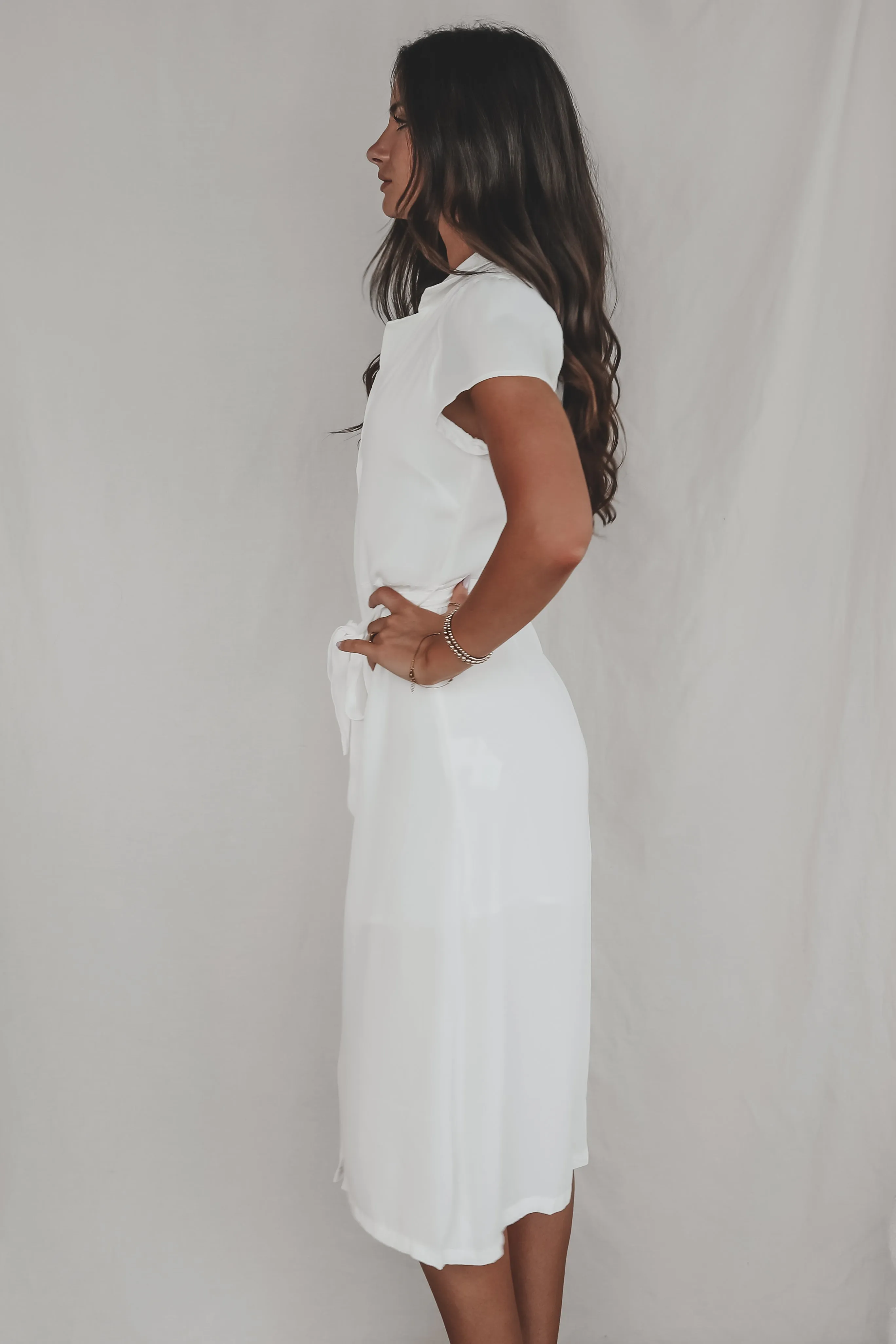 DEAL A Walk In The Park White Short Sleeve Button Up Midi sold by Amazing Lace product image thumbnail 4